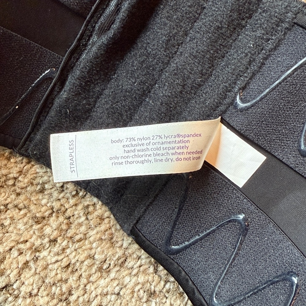 Cacique Black Strapless Bra with Sheer Straps - Picture 5 of 6